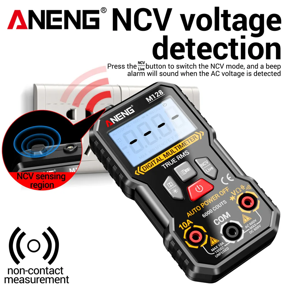 Multimeter Digital Profesional M127 M128 SZ06 Penguji Tegangan AC/DC 6000 4000 2000 Hitungan Alat Deteksi Resistansi Ammeter NCV Ohm