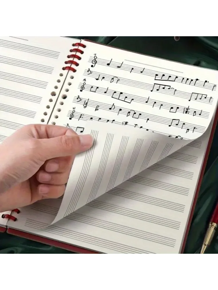 Notatnik muzyczny B5 na 60 arkuszy - wielorazowy papier z nutami, dwustronny zeszyt ćwiczeń dla muzyków i kompozytorów — zdjęcie produktu 7