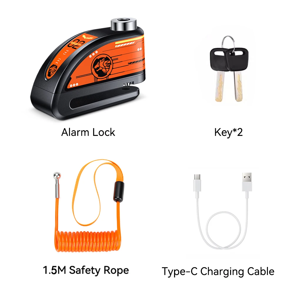 Extractme Motorcycle Alarm Schijfrem Slot Beveiliging Moto Wiel Schijf Hangslot Waterdicht 110dB Luid Anti Diefstal Alarma Motocicleta