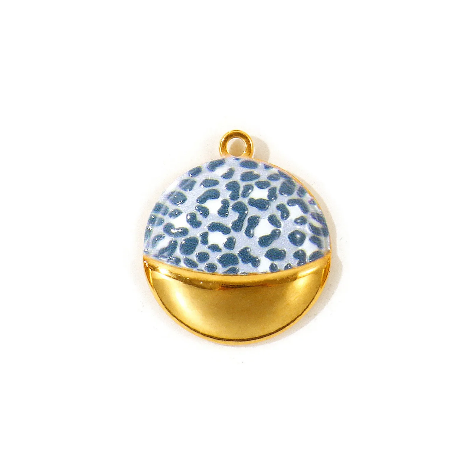 2 Stück Runde Anhänger mit Leopardenmuster, 18K vergoldet, aus 304 Edelstahl, für DIY-Halsketten und Schmuckherstellung, 25x22mm – Detail 6