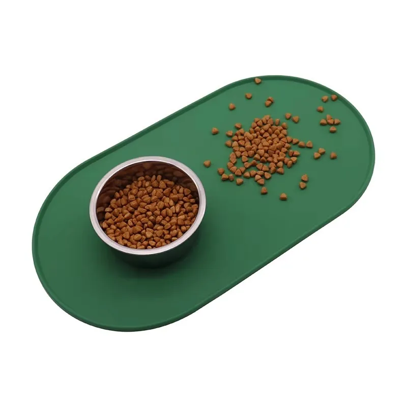

OEM ODM Waterproof Food Grade Silicone Pet Cat Dog Food and Water Feeding Bowl Tray Pad Mat Placemat