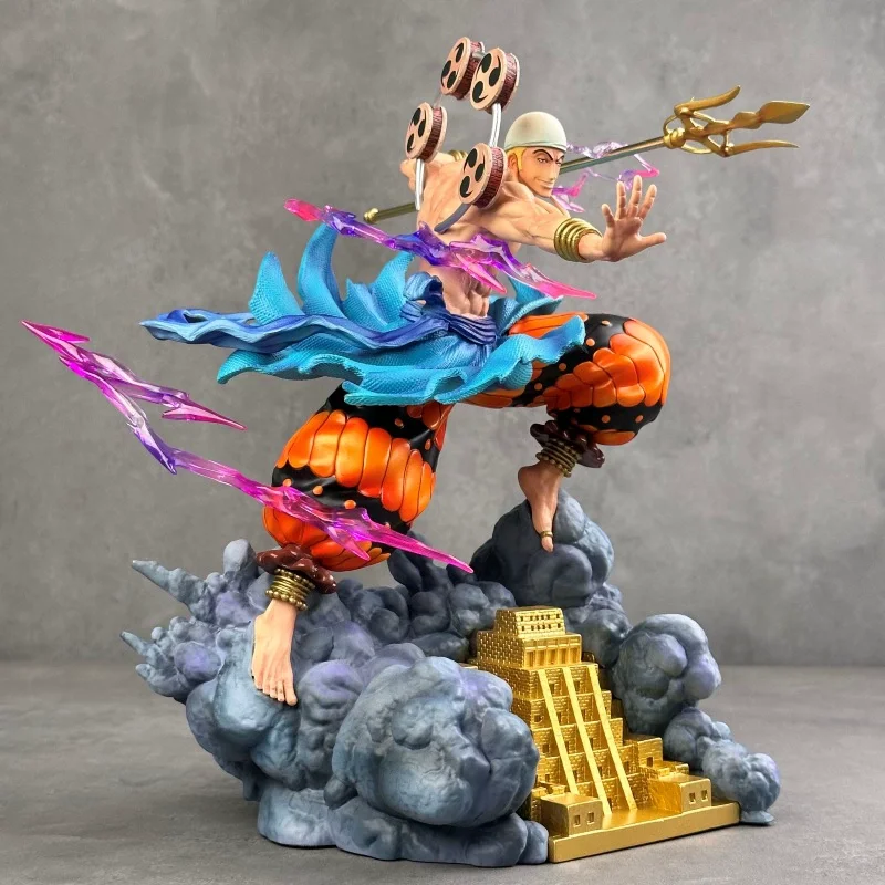 One Piece 28cm Enel The Thunder God GK Painted Model Action Figure Anime Character Exquisite Statue Peripheral Toy Ornament Gift