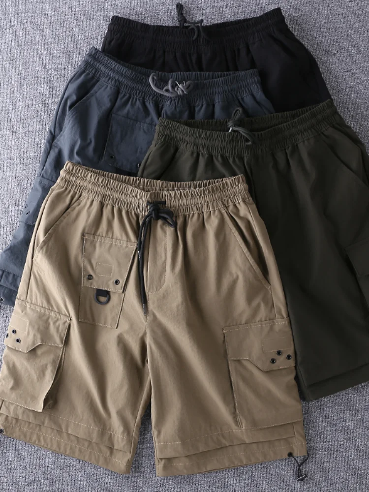 

Qui Dry Four-Sided Elastic Casual Men's Workwear orts Five-ket Design Breathable Faionable Youthful Straight Leg Pants