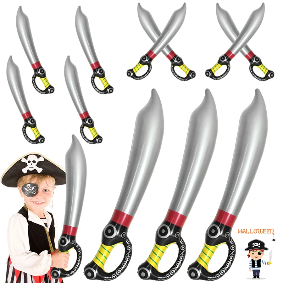 Espadas Piratas Inflables de PVC, Accesorios de Juguete para Disfraces de Ni&ntilde;os, Fiestas Tem&aacute;ticas, Cosplay, Halloween, Armas de Juego para la Playa