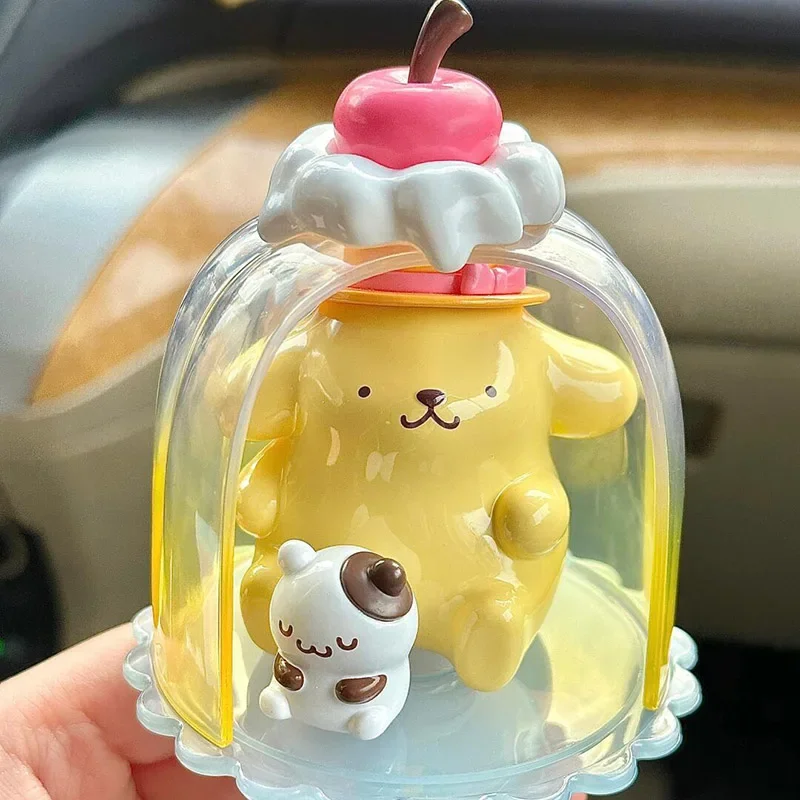 MINISO-Figura de ação colorida com caixas coloridas, coleção criativa de Pochacco Kuromi, brinquedos ornamentados e presentes surpresos