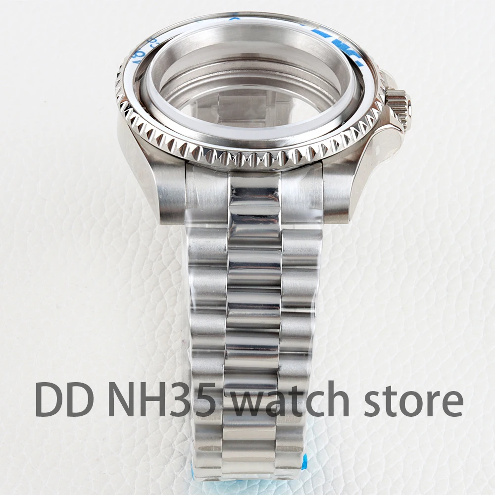 40mm Watch Case No Bezel 20mm Stainless Steel Oyster/Jubilee/Presidential Strap for SUB GMT Yacht NH34 NH35 NH36 NH38 Movement