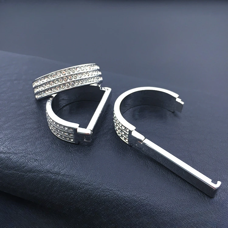 High End D-shaped Buckle Crystal Tie Buckle Fashion Men's Tie Fixing Buckle Suit Necktie Decoration Clips Business Party Jewelry