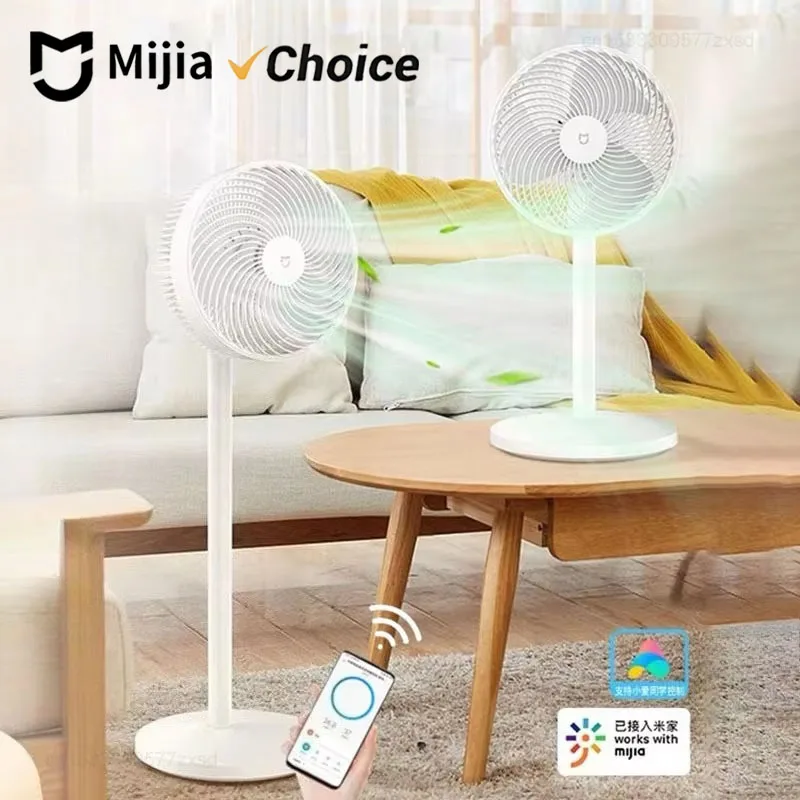 

Mijia Floor Fan Smart AC Frequency Conversion Strong Wind Low Noise Electric Standing Fan APP Wireless Control Timing Fan
