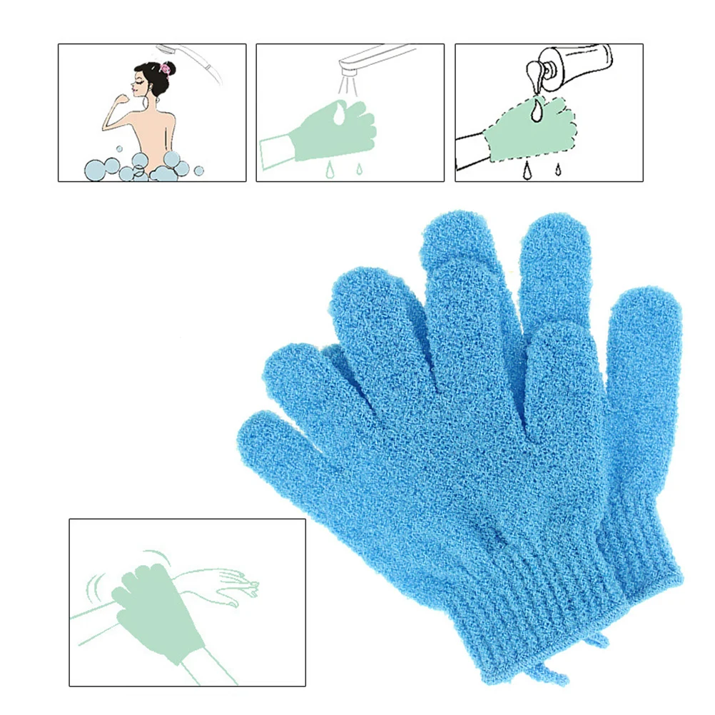 

Five Finger Bath Gloves Exfoliating Shower Mitts Body Scrub Soap Glove Stretchy Design Fits Most Kids Women Men Bath Brush Home