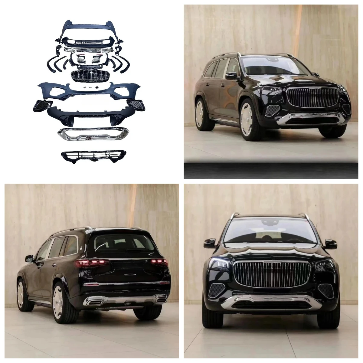 

STLF2024 для обновления GLS X167 2020-2024 годов до 2024 GLS MBH Style Bodykit, решетка переднего и заднего бампера