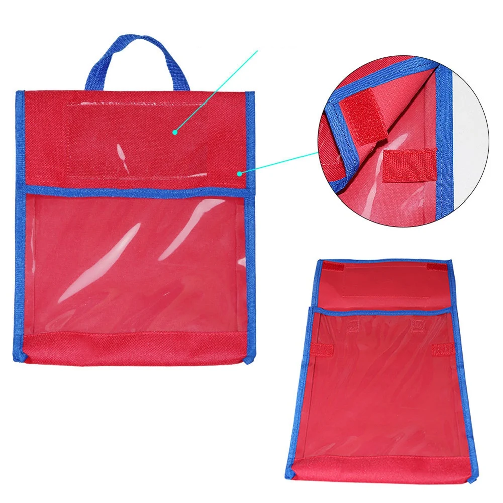 

HJ-4 Set Pvc Book Bags Book Pouch Bags Book Protector Pouch With Stitched On Handle And Clear Name Tag Pockets For Kids