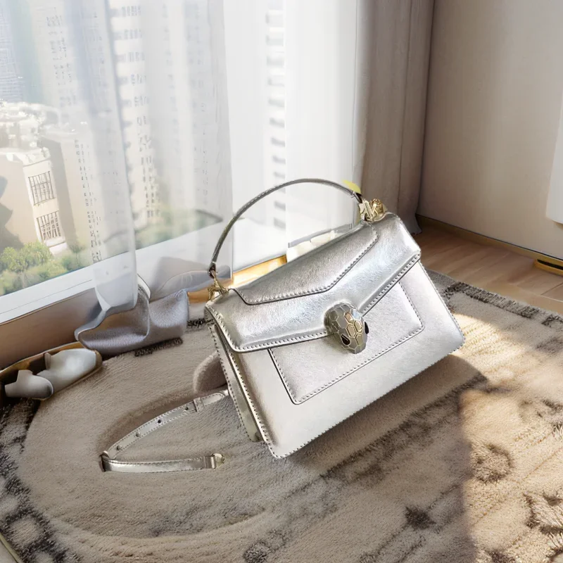 

FOREVER Mini Handbag Deep Golden Grained Calfskin Leather Metallic Feel Exquisite Craftsmanship Luxury Fashion Accessory