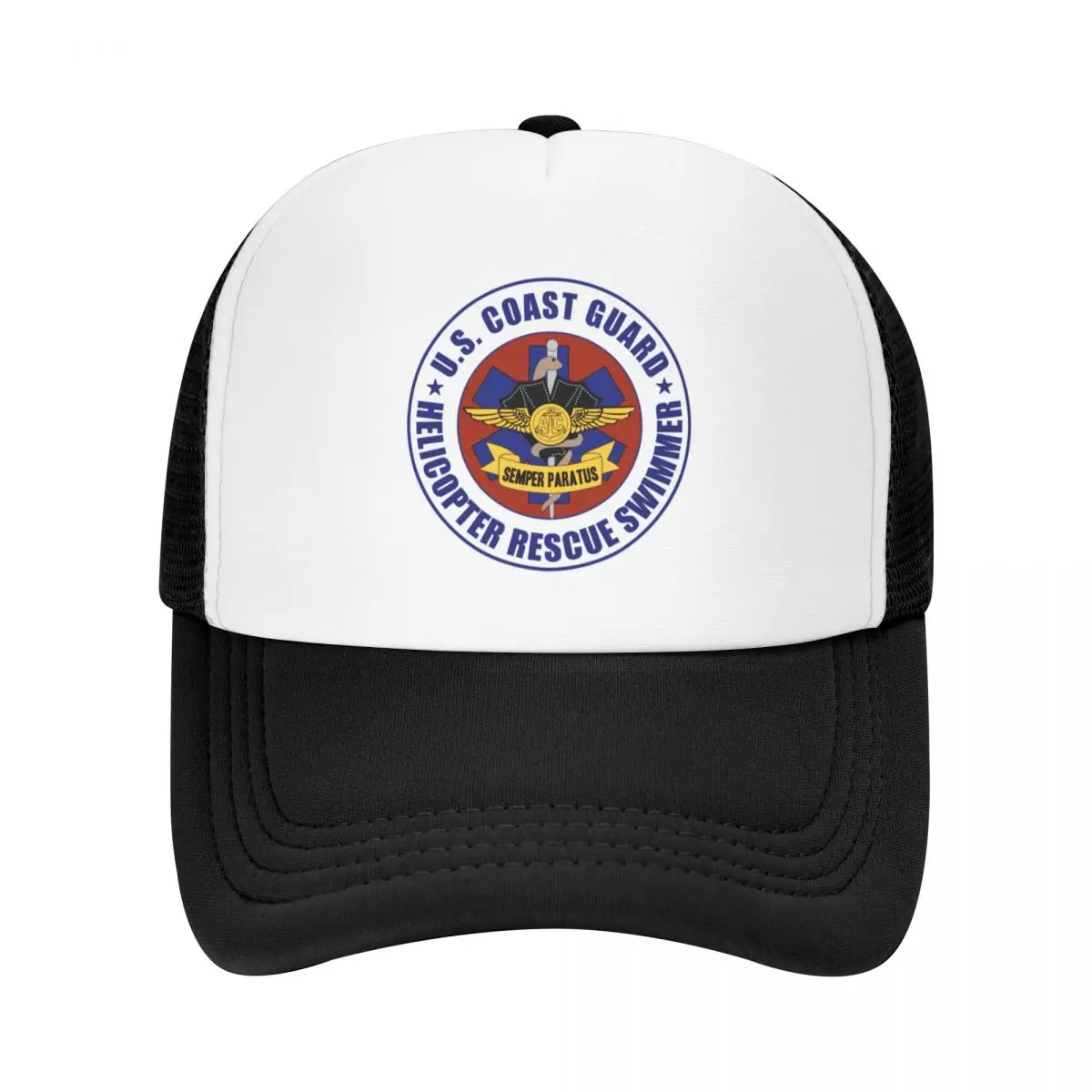 USCG Helicopter Rescue Swimmer patch Baseball Cap Hat Beach fashionable derby hat Mens Tennis Women's