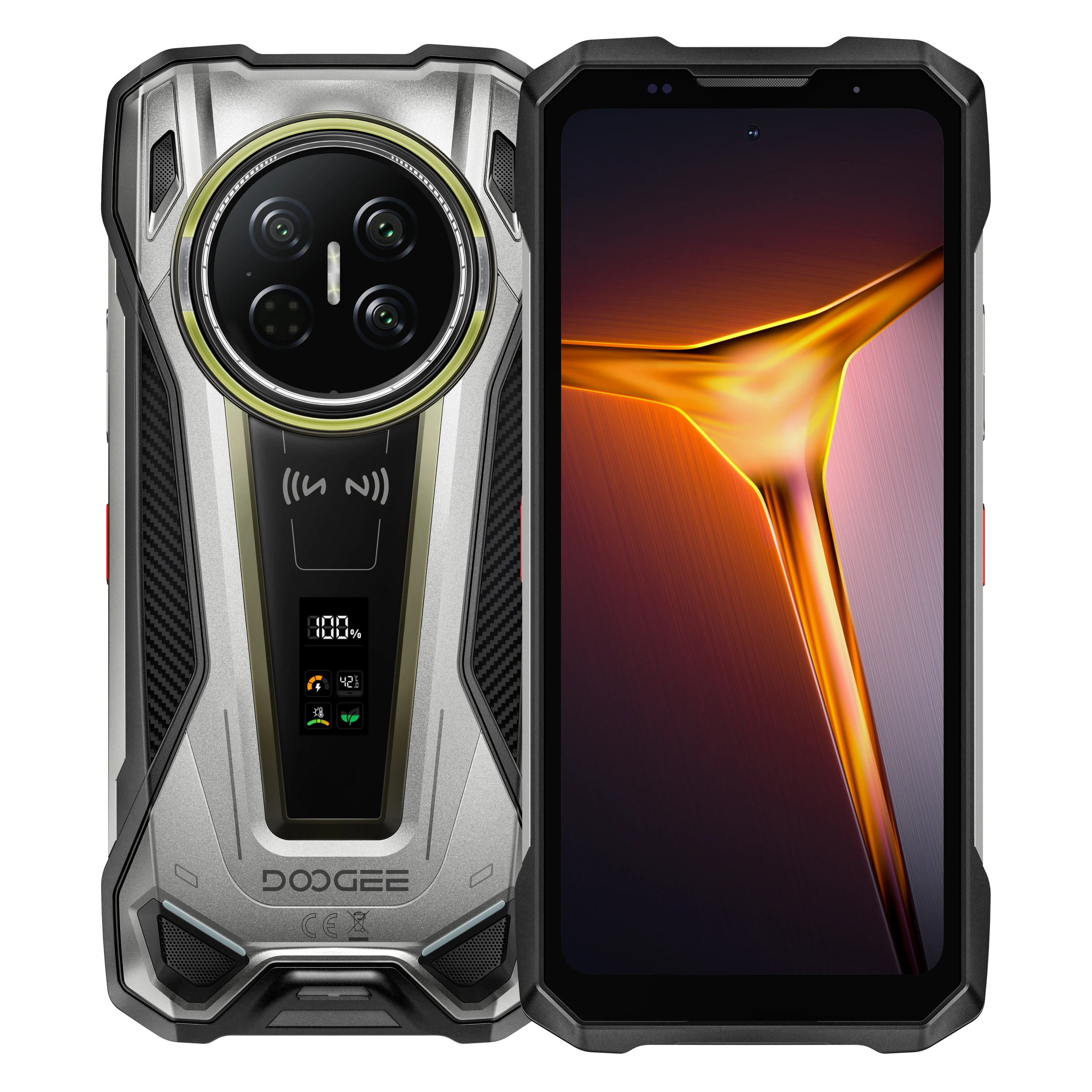 DOOGEE V Max 2 5G Flagship Robuuste Telefoon, Wereldpremière, 6,78 inch digitaal display, 48GB(16+32) RAM + 512GB ROM, 22000mAh batterij, Android 16, dubbele campinglampen, 120W supersnel opladen