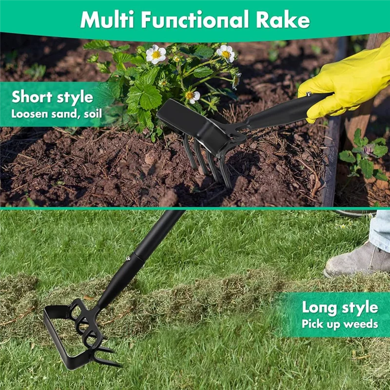 AA14 New Garden Hoe- 62 Inch Long Stirrup Hoe Garden Tools Cultivator For Weeding, Heavy Duty Garden Hoe With Adjustable Handle