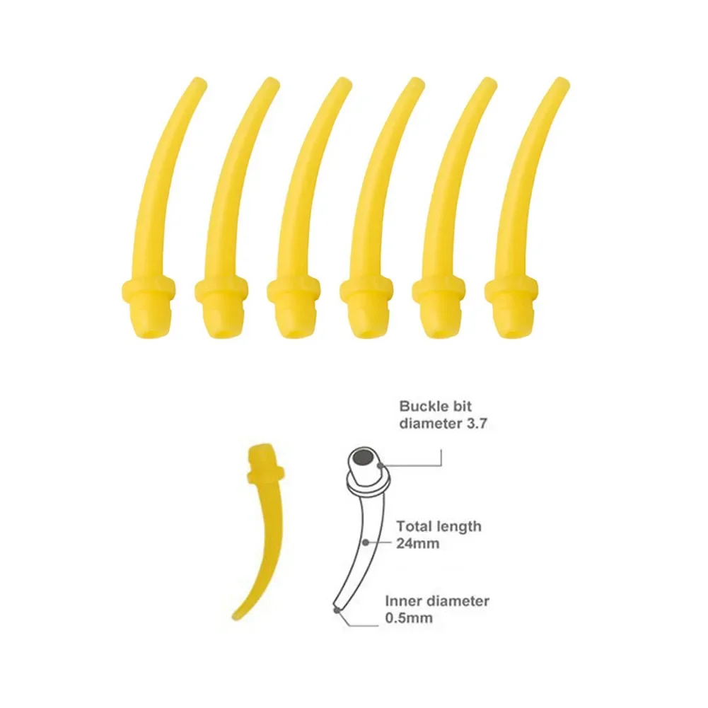 Embouts de distributeur de matériel d'impression dentaire au poulet, Embouts Assad, Buse jaune courte, Tête de tube de connexion, Laboratoire dentaire, 1:1, 50 pièces, 200 pièces