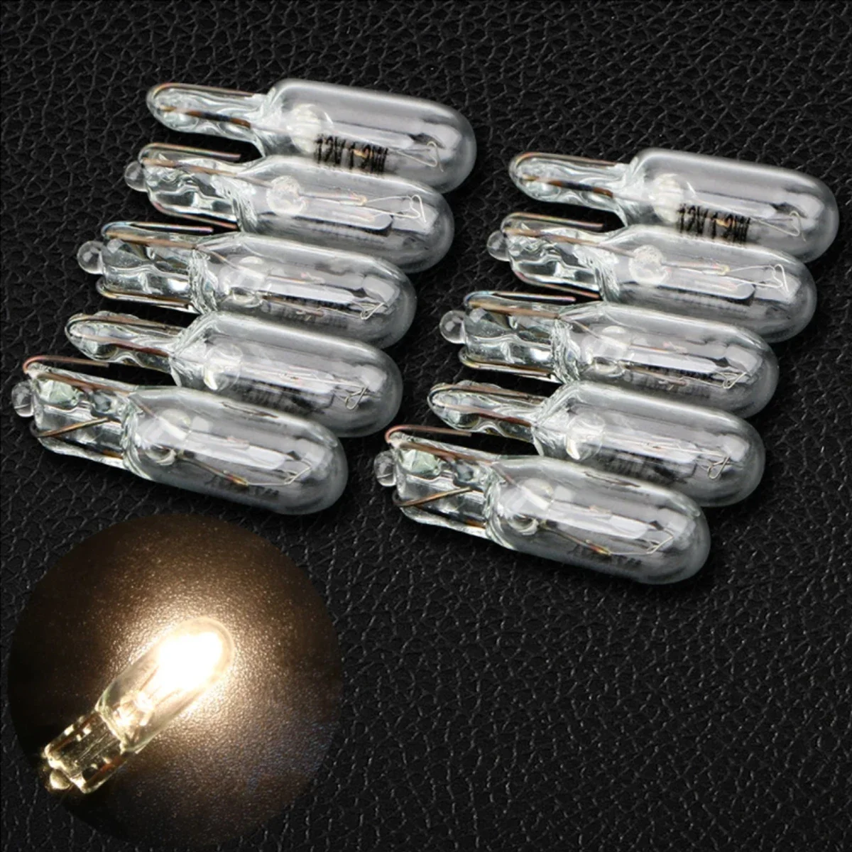 10pcs Car Dashboard Wedge Lamp Bulbs 2W 12V Car Interior Styling Universal T5 Bulb Car Instrument Panel Lamp Auto Accessories