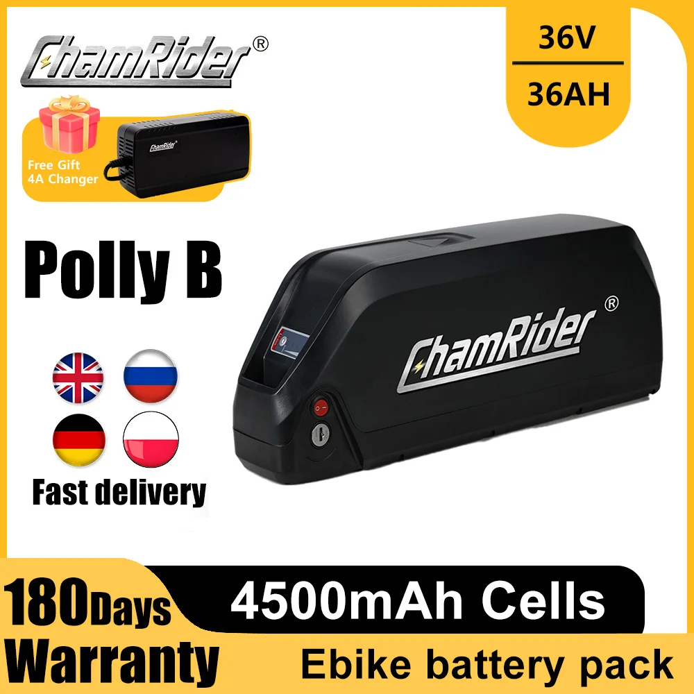 Chamrider Polly B 36V Downtube Battery Ebike Battery 36AH Electric Bicycle Battery BMS 40A 21700 cells