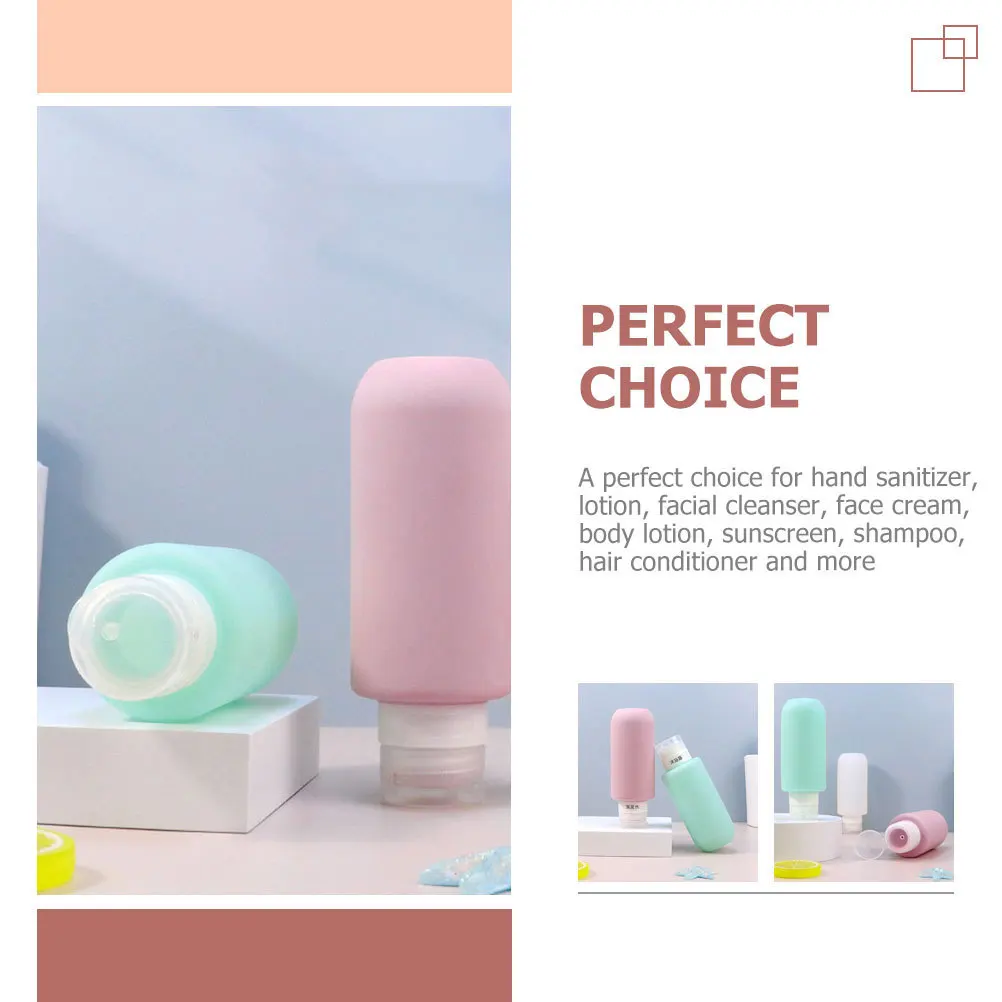 

2Pcs Silicone Travel Size Bottles Leakproof Squeeze Bottles for Shampoo Lotion Cream Portable Travel Containers Toiletries