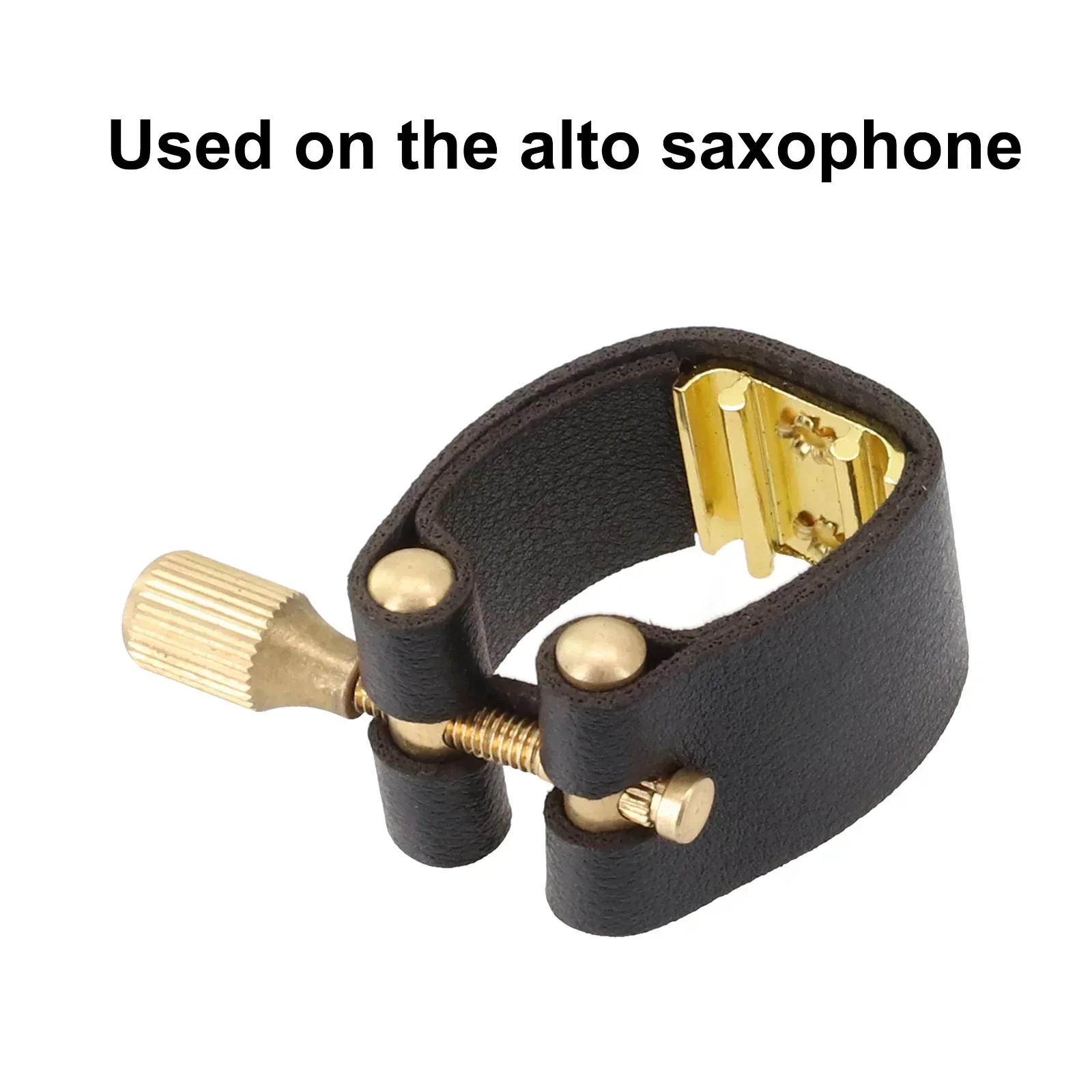 For Alto Sax Saxophone Ligature Practical Accessories Clip Universal Fastener Mouthpiece PU Leather+Metal High Quality