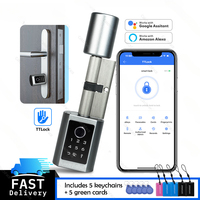 IP65 Waterproof Fingerprint Frid Card Password TTLock Keyless Electronic APP Wifi Digital Cylinder Smart Door Lock Bluetooh