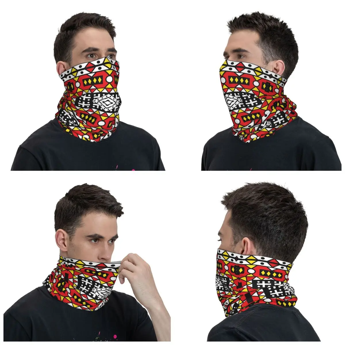 Imagem -02 - Kizomba Samakaka Ankara Imprimir Bandana Polainas para Caminhadas e Ciclismo Wrap Scarf Padrão Africano Design de Cera Headband Aquecedor