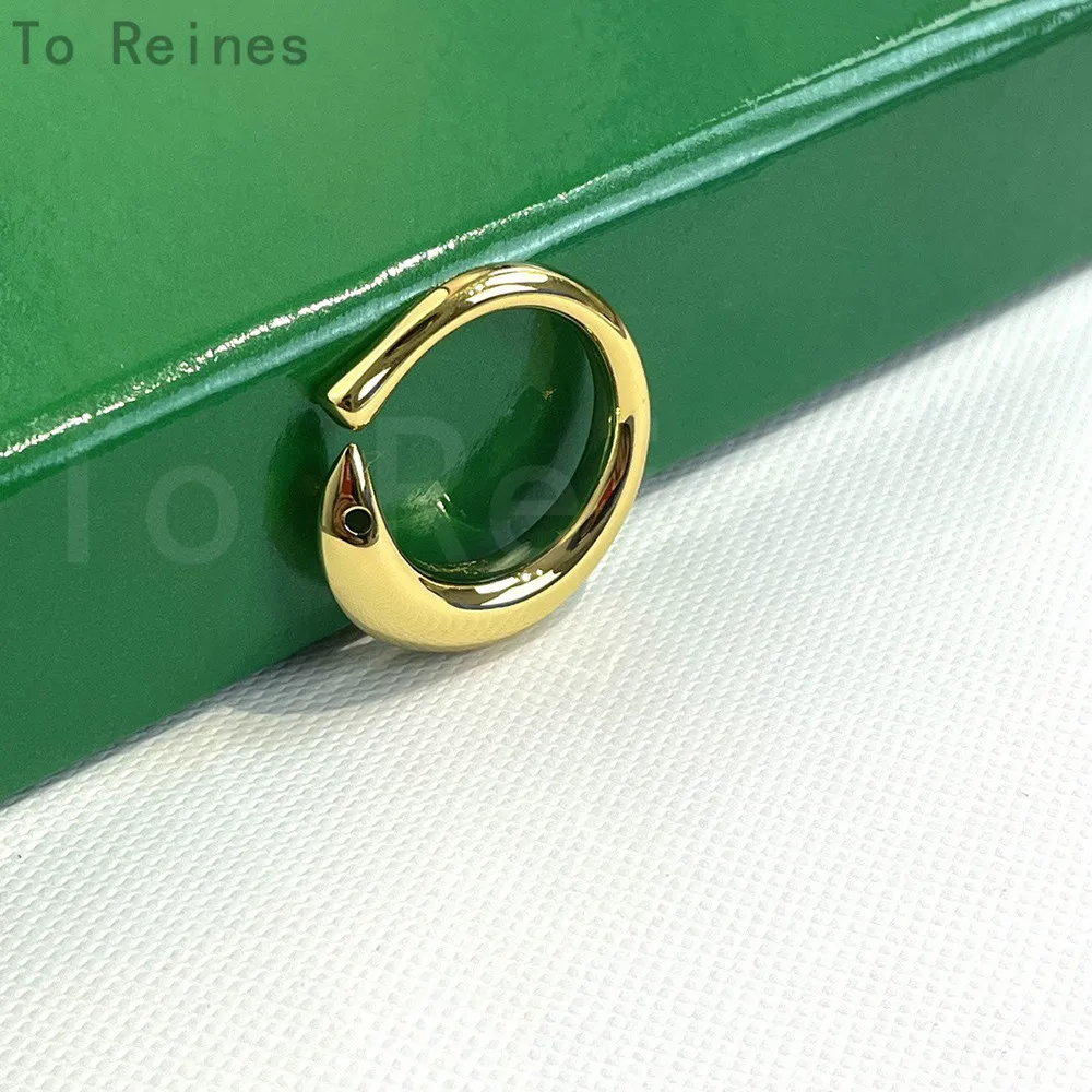 To Reines 2024 New Europe America Designer Brand Golden 18K Open Mouth Ring Woman Luxury Jewelry Party Wedding Gifts