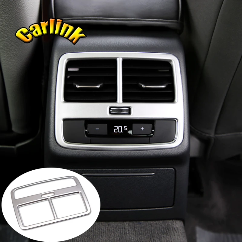 

For Audi A4 b9 2017-2022 ABS Matte Car Armrest box rear air conditioning air outlet decorative frame sticker interior accessorie