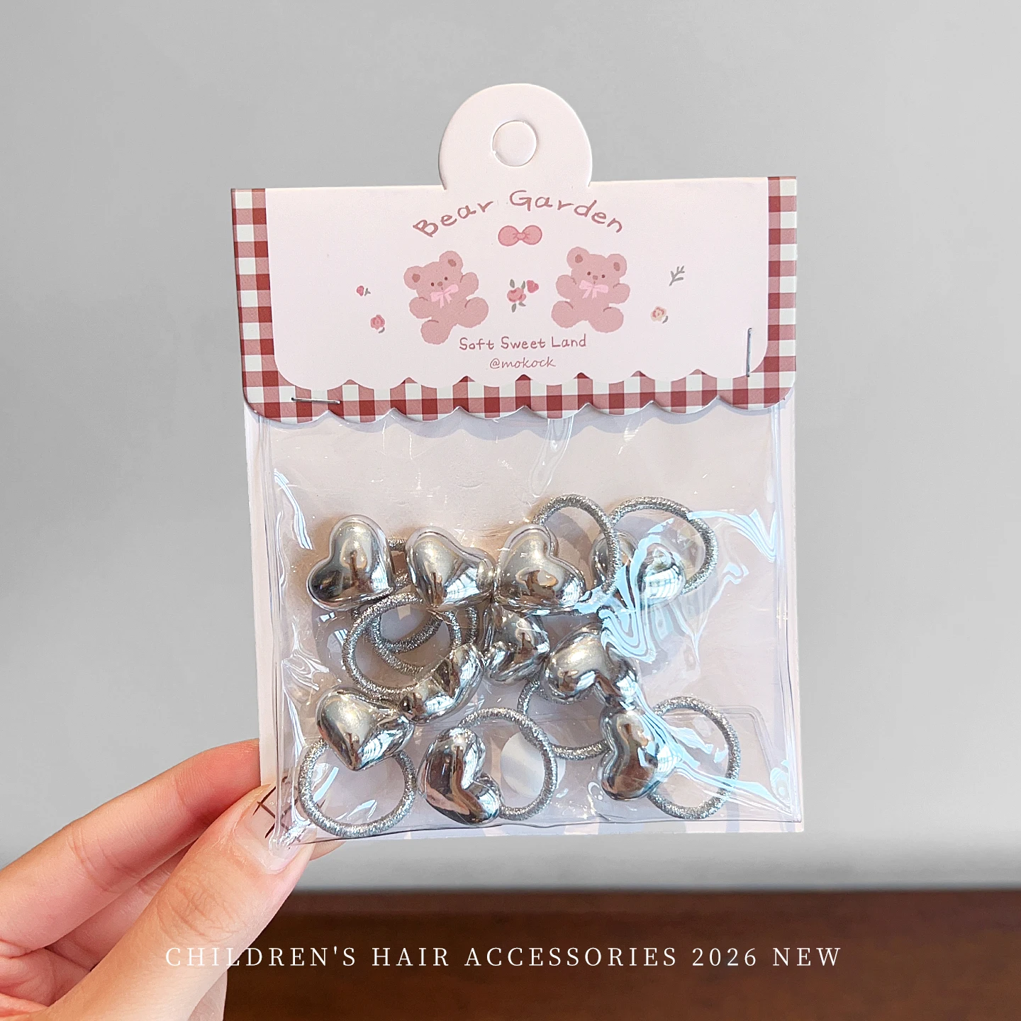 Haargummis mit Perlenmuster für Kinder, niedliche Bären- und Buchstabenmotive, Blumenmuster, elastische Haarbänder, Mädchen-Pferdeschwanz-Halter, süßes Haar-Accessoire für Kleinkinder. – Detail 11