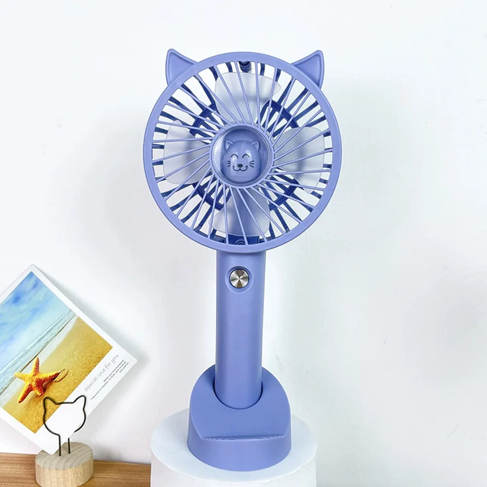 

Портативные USB-перезаряжаемые вентиляторы Mini Cat Ручной вентилятор Охлаждающий настольный вентилятор с основанием 3 режима для путешествий на открытом воздухе Прямая поставка