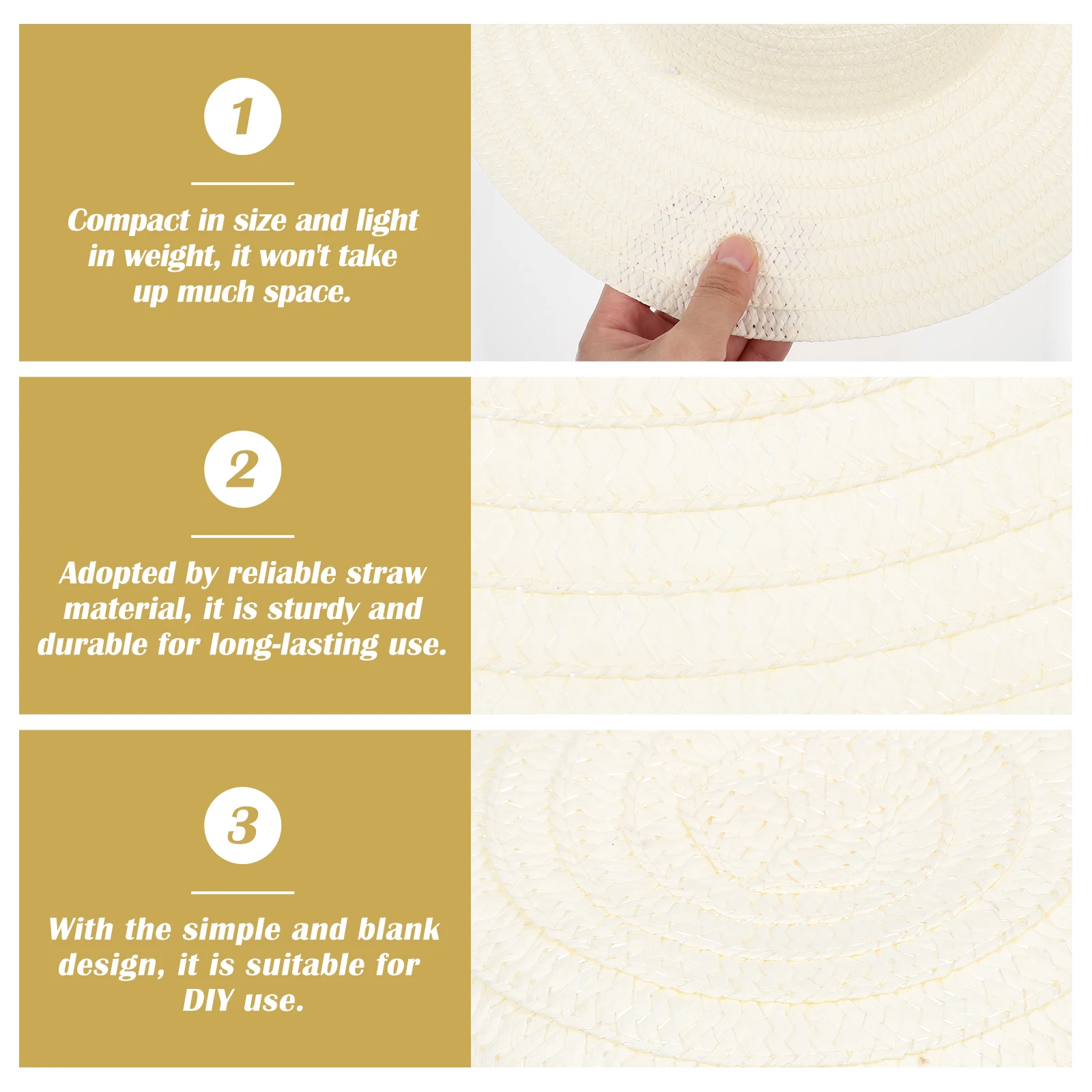 

6 Pcs Child Painted Blank Hat Hats Children Accessories Craft Straw Diy Kids Toddler