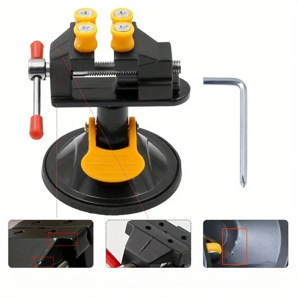 

360-Degree Locking Base Suction Cup Vice Aluminum Alloy Universal Suction Cup Mini Vise Multi Specification Flat Mouth
