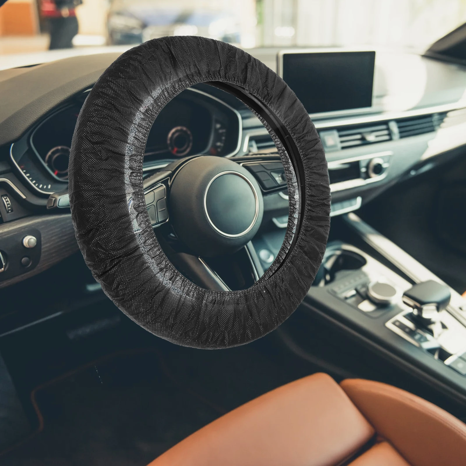 

50pcs Nonwoven Wheel Cover Black Universal Car Protector Nonwoven Car Accessories Wrap Grip Fabric Auto Vehicle Supplies