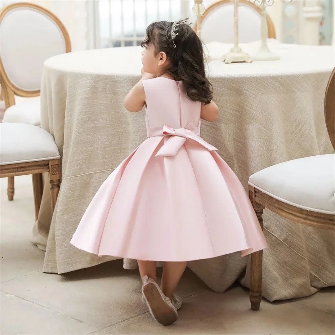 2026 Toddler Baby Girl Party Dresses Big Bow Infant Birthday Princess Dress For Girls Wedding Prom Gown Children Clothes