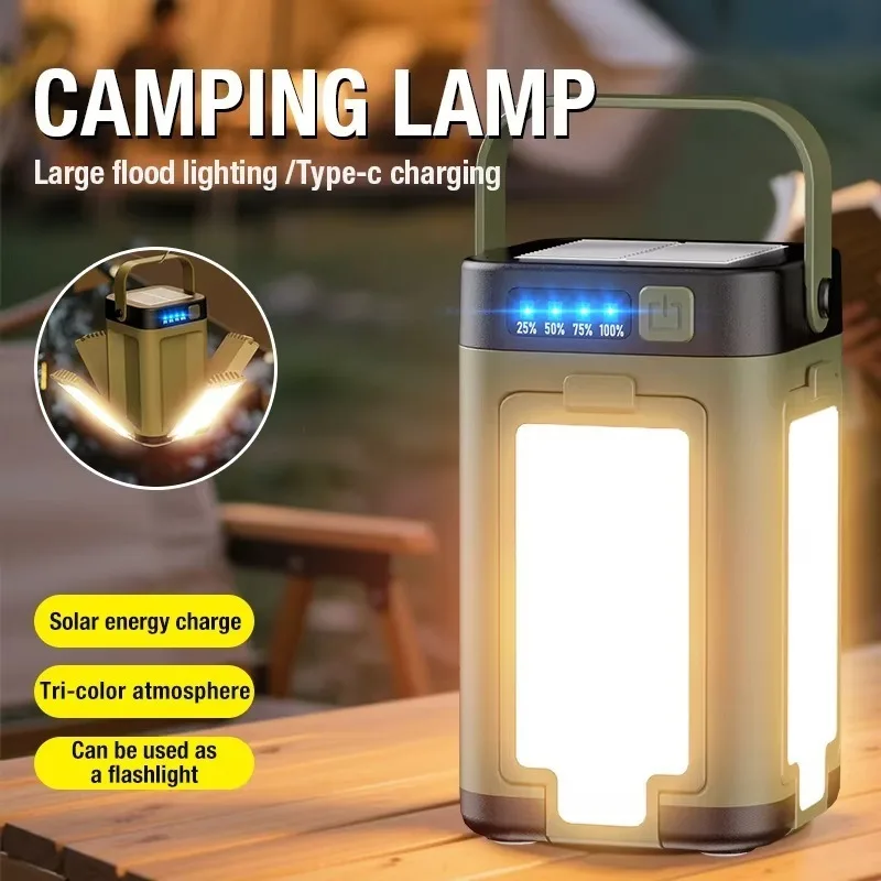 Outdoor Portable Mobile Power Light Type-C Charging LED Hanging Multi Gear Tent Light Suitable for Camping, Hiking, and Fishing