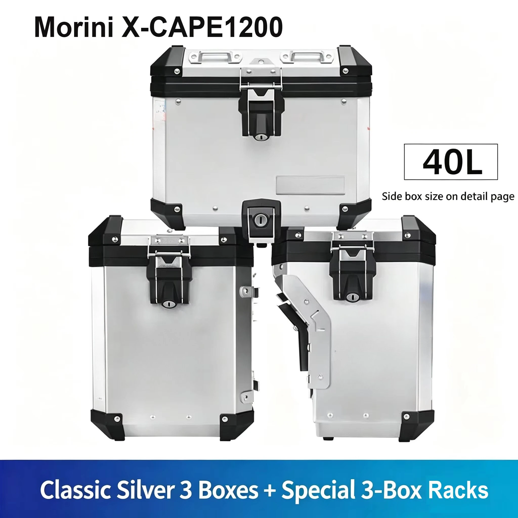 GSADV for 2026 Moto Morini X-CAPE1200 Motorcycle Side Box Saddlebag Aluminum Alloy Quick Release Waterproof Cases Storage Box