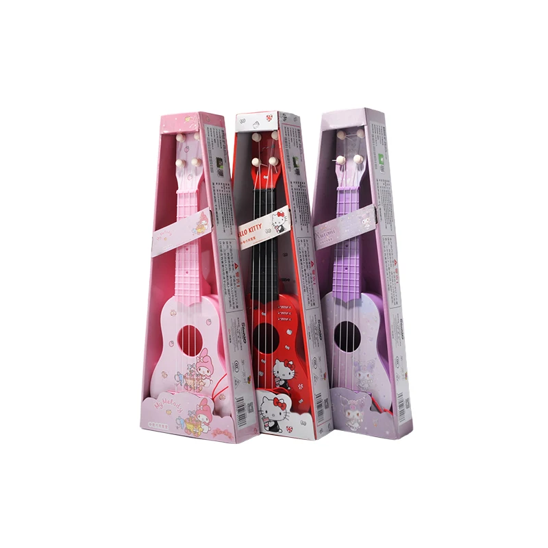 산리오 정품 우쿨렐레 어린이용 초보자용 작은 기타 만화 어린이 음악 장난감