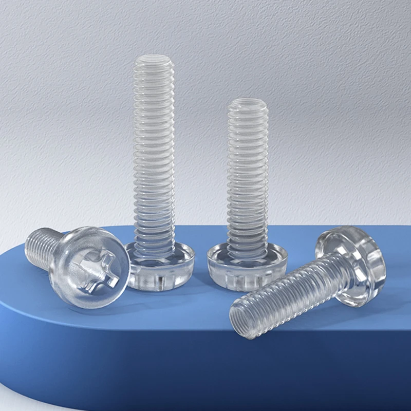 Transparent Acrylic PC Cross Round Head Screws M2 M2.5 M3 M4 M5 M6 M8 Plastic Insulation Phillips Pan Head Screw Bolts