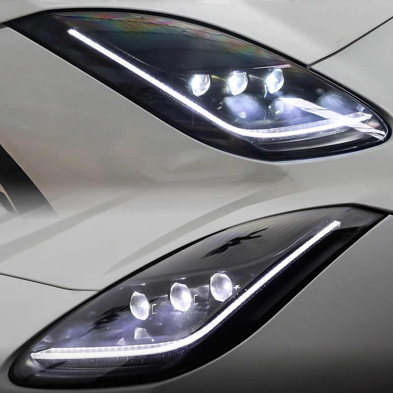 For Jaguar F-TYPE Upgrade With Three-Eye Super Bright LED Headlights Modified For Enhanced Visibility2025 - Image 5