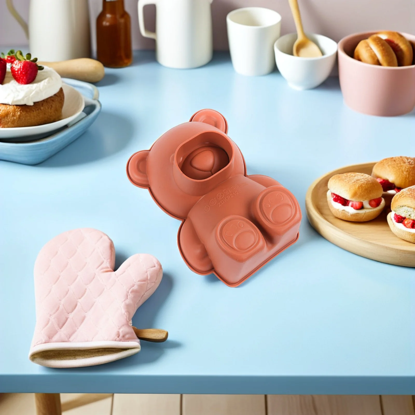 

Reusable Silicone Baking Mold 3D Bear Shape for Mousse Cake Chocolate Fondant Cheesecake Pudding Candy Making Kitchen Dessert
