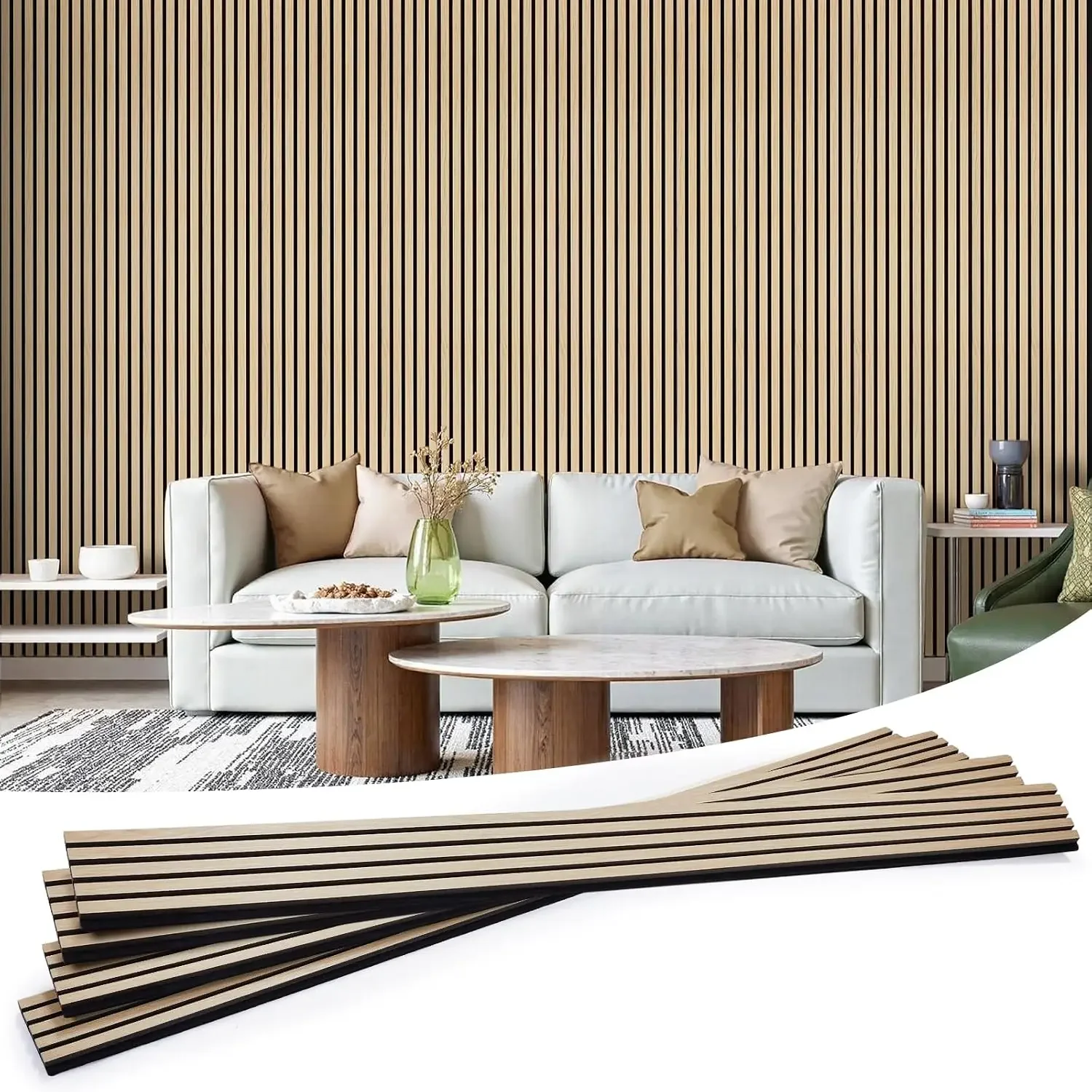 Wood Slat Wall Panels 4 Pack 94.5