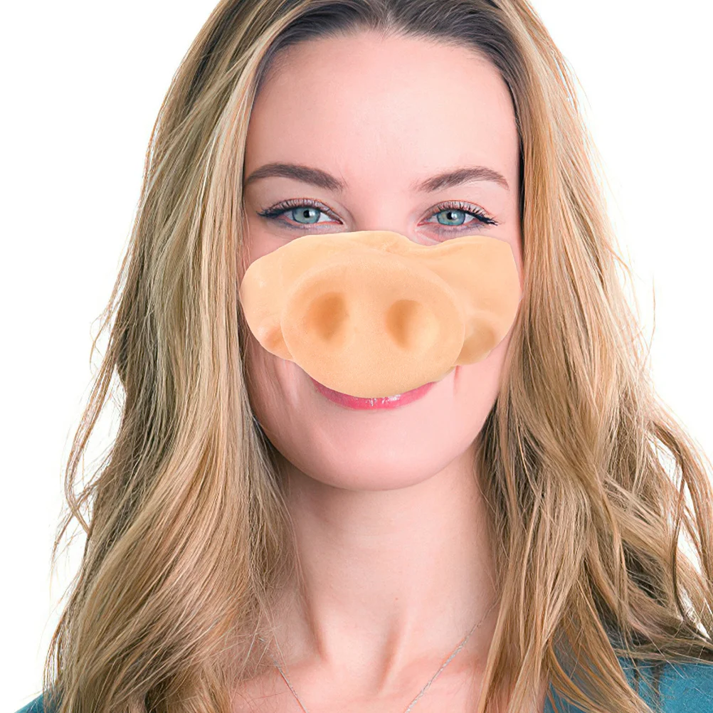 

3Pcs Pig Nose Costume Accessories Elastic Band Halloween Party Cosplay Realistic Latex Pig Snout Funny Animal Nose Prop