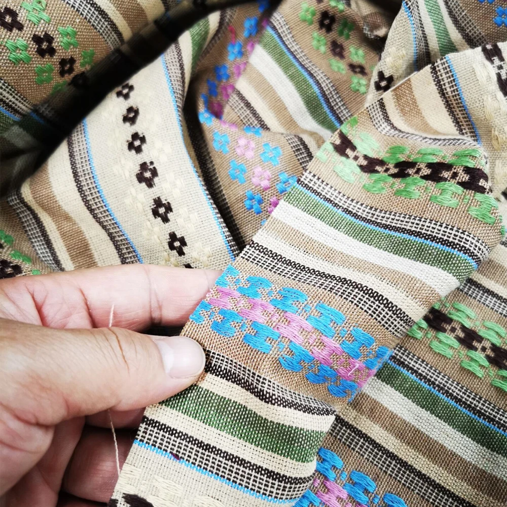Teramila Ethnic Cotton Linen Fabric 0.5-2Yards Hotel Bar Tablecloth Pillow Sofa Cover Patchwork Curtain Decorative Textile view 5