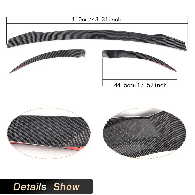 Carbon Fiber Rear Trunk Spoiler Wings for Audi TT MK3 8S TTS TTRS TT Sline Coupe 2D 2015-2017 Car Rear Spoiler Boot Lid Wing Lip