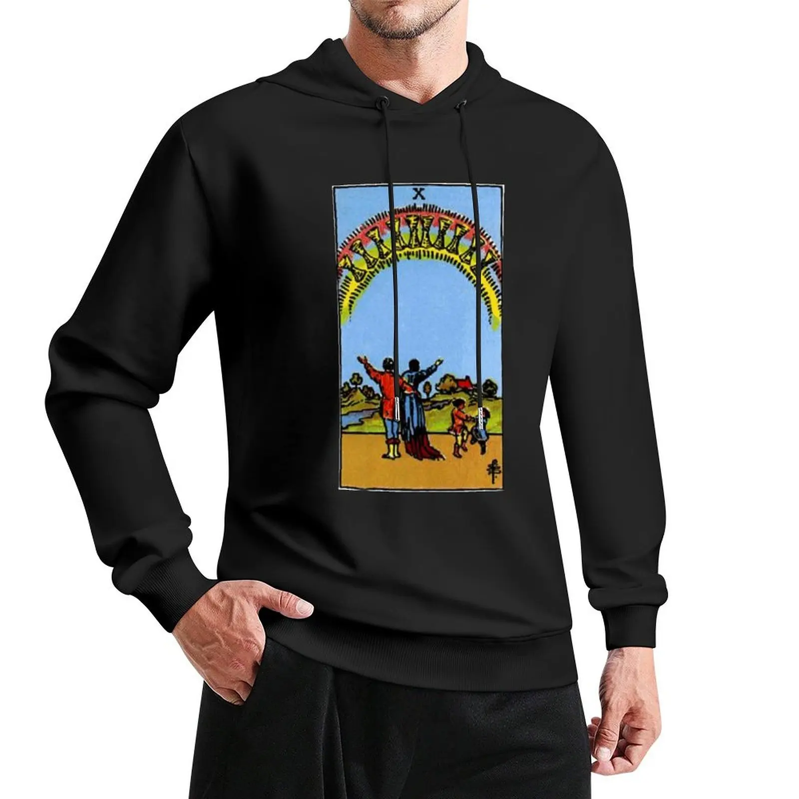 

Ten of Cups Tarot Pullover Hoodie men clothing aesthetic clothing anime clothes men's winter sweater pullover hoodies