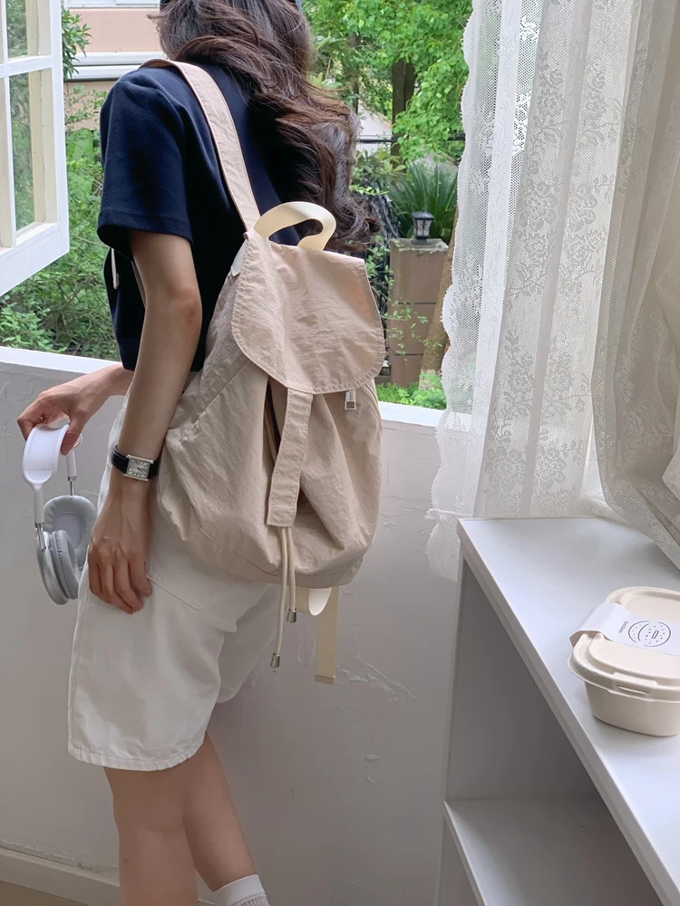 

Artistic Leisure Nylon Double oulder Bag Dstring Oral Lightweight Travel Bapa for Students And Young People