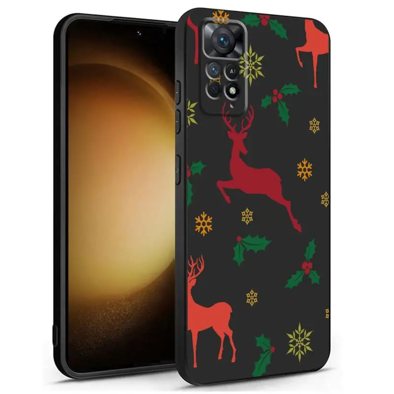 Feliz natal elk inverno caso de telefone para xiaomi redmi nota 12 11 pro 5g 9S 7 13c 13pro funda coque celulares casos protetores