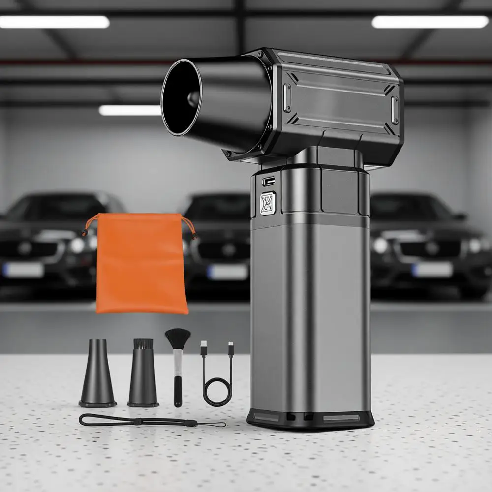 

Модернизированный 40-мм мощный мотор или воздуходувка 150000 об/мин с давлением воздуха 450 г, 4-скоростная регулируемая беспроводная воздуходувка для компьютера, клавиатуры