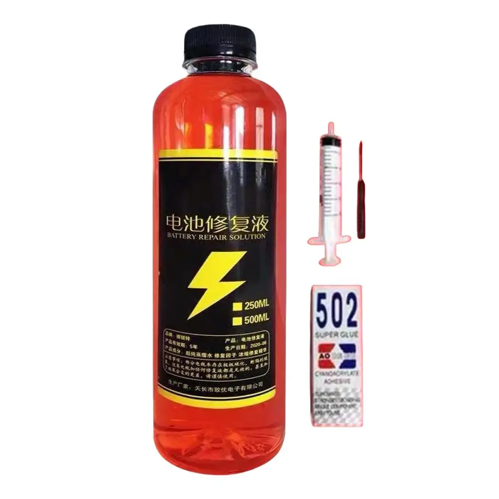 Fluido para reparo de bateria, 500ml, otimize os ciclos da bateria, agente líquido para reparo de bateria de carro, impulsionando seguro e eficiente, restauração ba k6c4