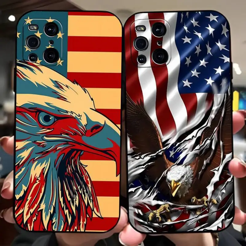 American US Flag Phone Case Funda For OPPO Find X3 X5 X2 A93 Reno 4 3 Pro A74 A72 A53 A52 A94 Black Shockproof Cover